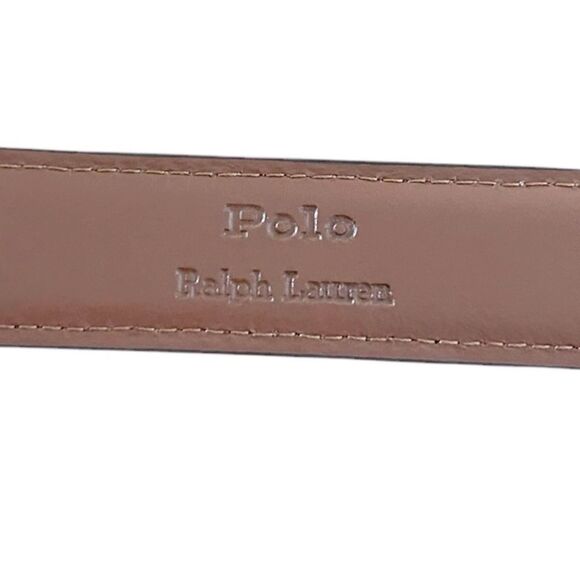 Polo Ralph Lauren Brown Leather Belt Embossed - Picture 3 of 6